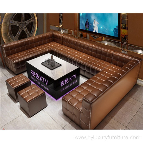 brown Pu leather corner Nightclub Bar sofa Furniture